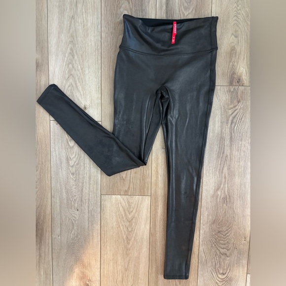 SPANX Pleather Black Leggings - Picture 1 of 3
